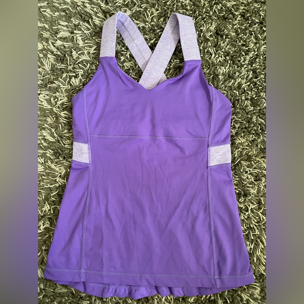 Lululemon purple athletic tank top, size 4! Great used condition.